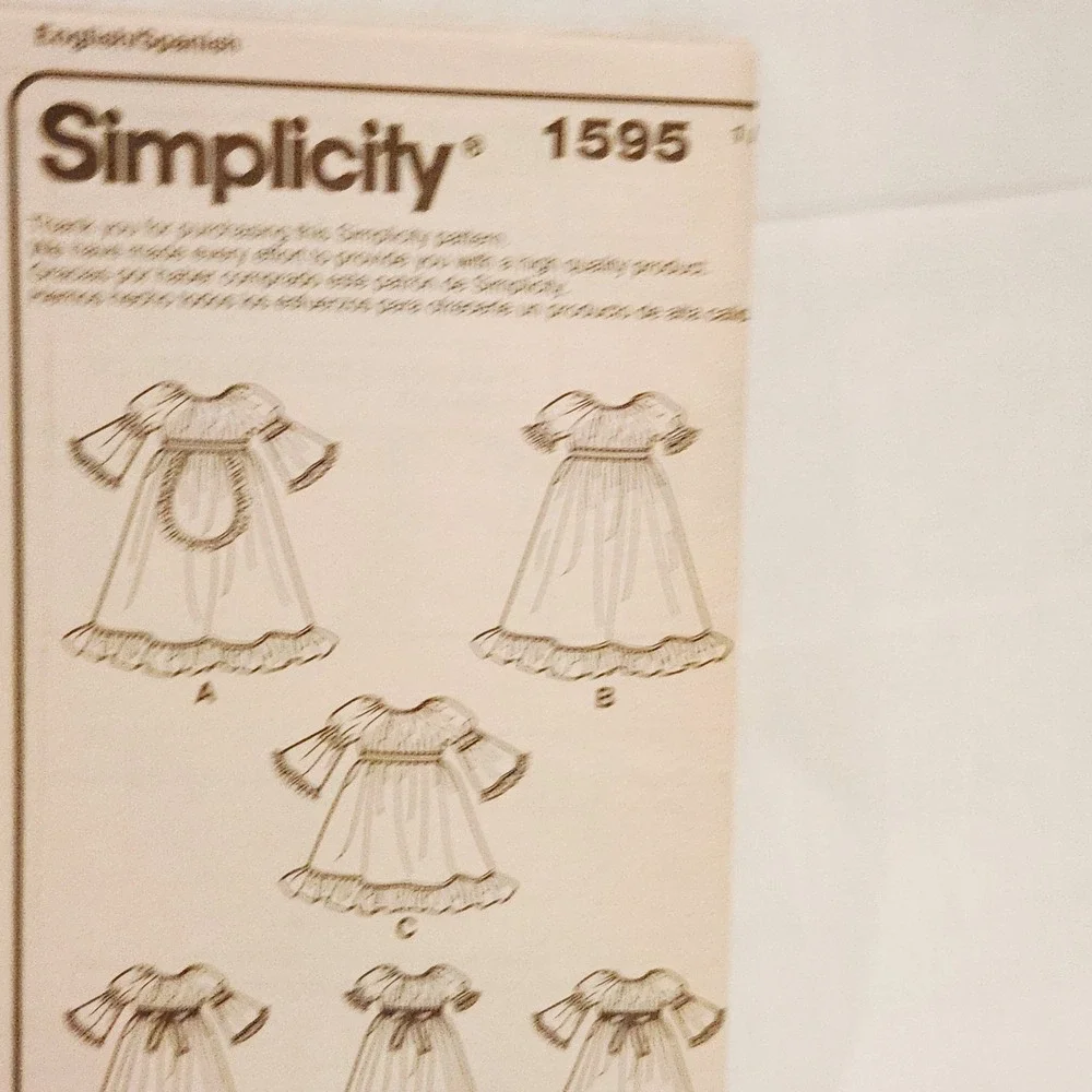 Child Sz 4-8 Simplicity 1595BB Dress in 2 Lengths